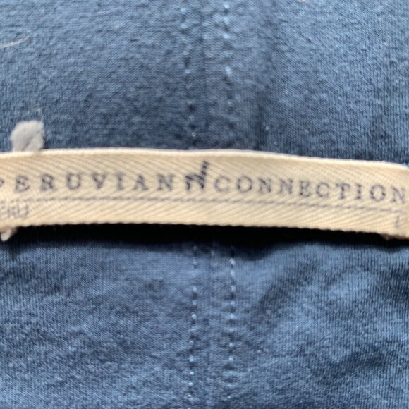 Peruvian Connection Blue Pencil Skirt Soft Cotton Stretch Knit Women’s Size ~M - Picture 6 of 8